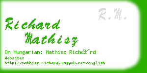 richard mathisz business card